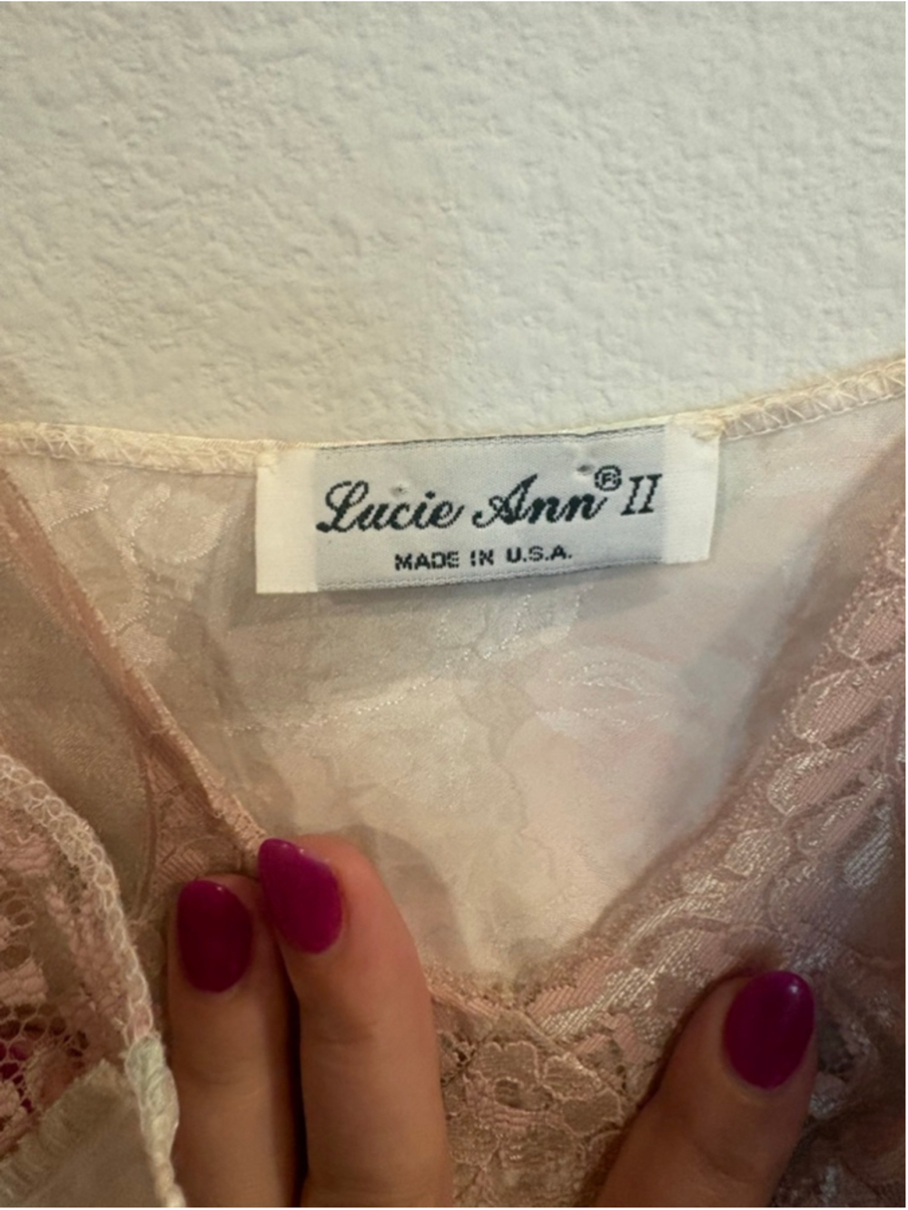 Vtg Vintage Lucie Ann II Pastel Floral Paisley Lace Satin Slip Dress - Picture 3 of 5